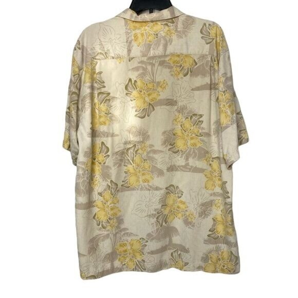 Vintage Tommy Bahama Hawaiian Style Button Down Yellow Floral Shirt Size XL - Picture 11 of 11